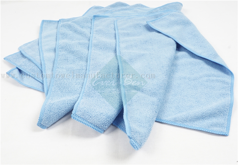 China Bulk dry microfiber cloth Supplier Custom Blue Microfiber Quick Dry Terry Tea Towel Manufacturer for Argentina Australia
